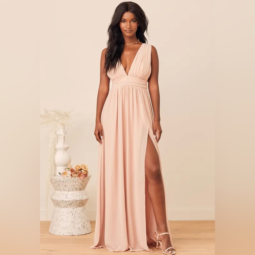 Lulu’s Heavenly Hues Blush Maxi Dress
